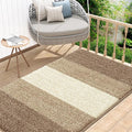 Kitinjoy Indoor Outdoor Door Mat, 48x32 Non-Slip Absorbent Dirt Trapper, Low-Profile Washable Inside Entrance Front Floor Mat, Sturdy Soft Entry Doormats for Entryway, Khaki