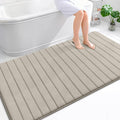 OLANLY Memory Foam Bath Mat 70x46, Super Soft Absorbent Bathroom Rugs, Quick Dry, Machine Washable Shower Floor Rugs, Bathmat Carpet, Bathroom Home Decor Accessories, Warm Taupe