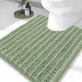 Smiry Bathroom Toilet Rugs U Shaped 24x20, Extra Soft Absorbent Non Slip Rubber Backing Chenille Contour Bath Rugs for Toilet, Machine Washable Contoured Bath Mats, Sage Green
