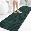 OLANLY Long Bathroom Rugs Runner 59x20, Thick Soft and Absorbent Chenille Bath Mat, Non-Slip, Machine Washable Quick Dry Bath Rugs for Tub Shower Floor, Home Decor Accessories, Blackish Green