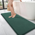 OLANLY Thick Memory Foam Bathroom Runner Rugs 47x17, Extra Soft Absorbent Long Bath Rug, Quick Dry Bath Mat, Non-Slip, Washable Mat for Bathroom, Tub and Shower, Home Decor Accessories, Blackish Green