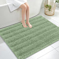 OLANLY Thick Large Bathroom Rugs 40x32, Extra Soft Absorbent Chenille Striped Bath Rugs, Rubber Backing, Machine Wash, Bath Mats for Bathroom Floor, Tub and Shower, Home Decor Accessories, Sage Green