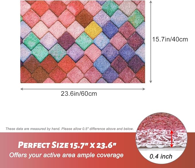 Shower Mat Non-Slip, Soft Comfort Bath Mat with Drainage Holes, PVC Loofah Massage Bathtub Mat for Shower, Tub, Bathroom, Wet Areas, Quick Drying