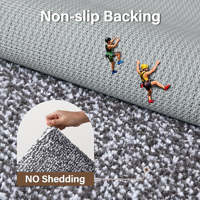 Bathroom Rugs 40x24 Non Slip Washable, Grey Bath Mat for Bathroom Floor Tub, Soft Absorbent Quick Dry Mats for Shower, Bathtub,Home Decor