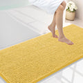 Smiry Luxury Chenille Bathroom Rugs 59x24, Extra Soft and Absorbent Shaggy Bath Mat, Machine Washable, Non-Slip Plush Carpet Runner for Tub, Shower, and Floor, Home Decor Accessories, Yellow