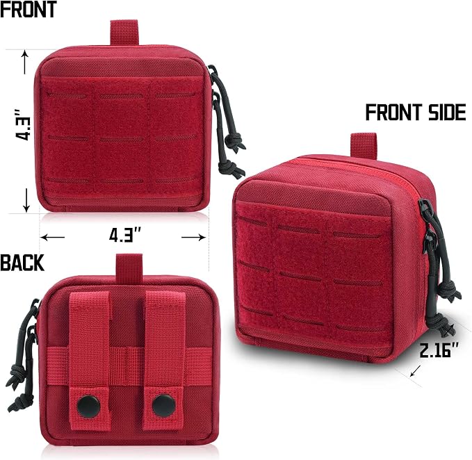 2 Pack Small Admin Pouch, 1000D Tactical Molle Mini Tool EDC Waist Belt Pouches Bag for Vest Backpack