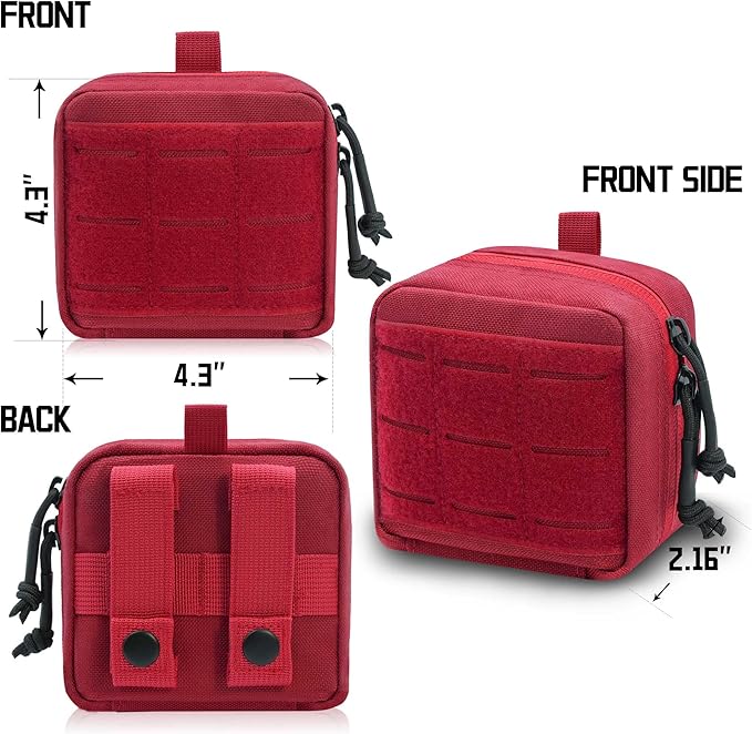 2 Pack Small Admin Pouch, 1000D Tactical Molle Mini Tool EDC Waist Belt Pouches Bag for Vest Backpack