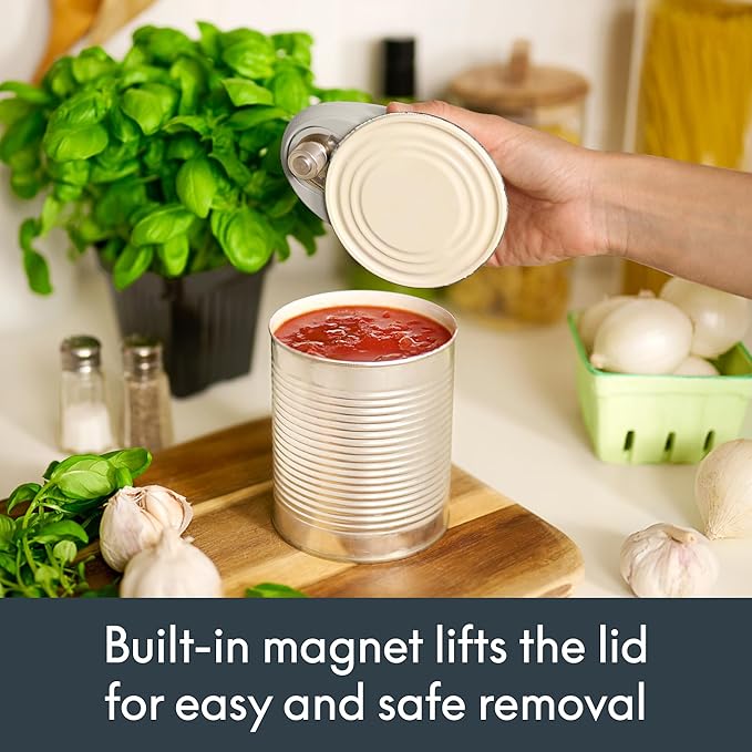 bella Automatic Can Opener, Hands Free, Battery Operated, Cordless, Stainless steel blade to open any Size Can with Magnet to Safely Remove Lid, Seamless Opening Decreases Sharp Edges, Oatmilk