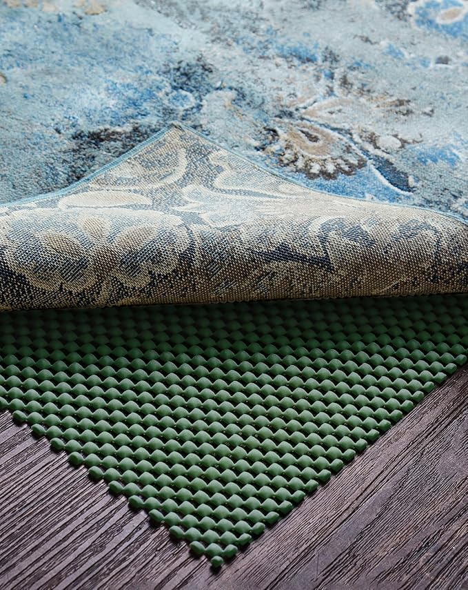 Veken 5x7 Ft Rug Pad Gripper for Hardwood Floors, Non Slip Dark Green Rug Pads for Area Rugs, Thick Rug Grippers for Tile Floors, Under Carpet Anti Skid Mat, Keep Your Rugs Safe and in Place