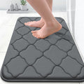 OLANLY Memory Foam Bath Mat Rug 24x16, Ultra Soft and Absorbent Bathroom Rugs, Non-Slip, Comfortable, Machine Washable Bath Carpet for Bathroom Floor, Tub, Shower and Home Decor Accessories, Dark Grey
