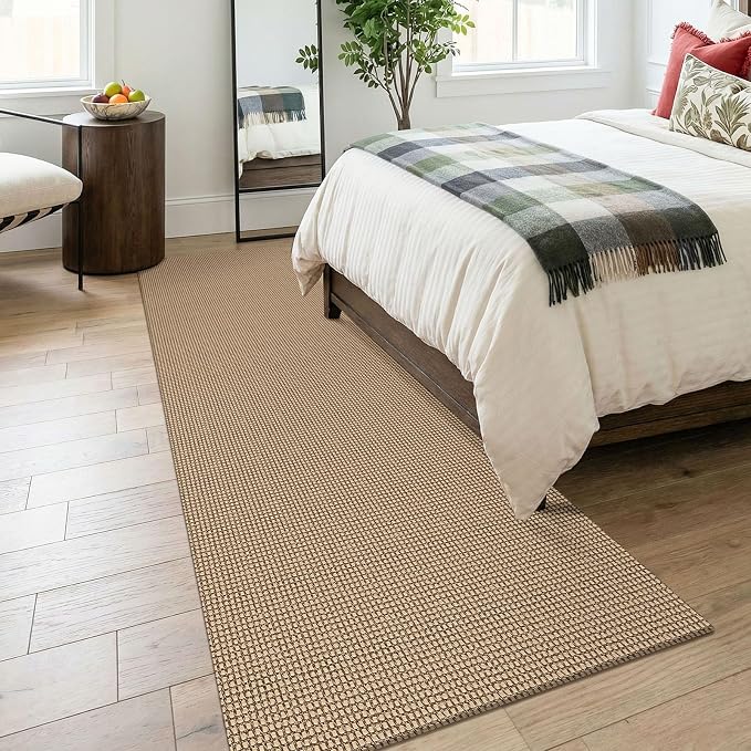 KOZYFLY Runners for Hallways 3x8 ft Washable Kitchen Runner Non Slip Rubber Backed Hall Runners Cotton Entryway Runner Rugs for Indoor Backdoor Bedroom Kitchen, Orange Beige/Tan/Brown
