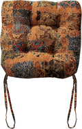 vctops Boho Paisley Chair Cushions with Ties Patchwork U-Shaped Soft Cozy Cotton Linen Chair Pads Non Slip Seat Cushions for Indoor Dining Room and Kitchen Chairs (Tan,16"x16")
