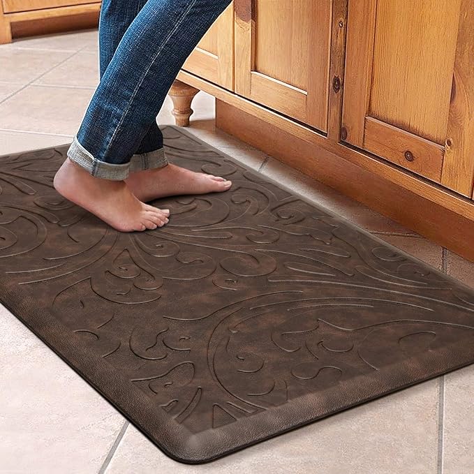 KMAT Kitchen Mat Cushioned Anti-Fatigue Floor Mat Waterproof Non-Slip Standing Mat Ergonomic Comfort Floor Mat Rug for Home,Office,Sink,Laundry,Desk 30"(L) x 20"(W),Brown