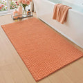 DEXI Bathroom Rugs 43x24, Non Slip Washable Bath Mat, Absorbent Chenille Bathmat, Ultra Soft Thick Carpet for Tub Shower Floor, Orange