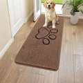 Smiry Dog Door Mat for Muddy Paws, Absorbent Dirt Trapper Non Slip Quick Dry Washable Chenille Mat for Mud Dogs, Entry Rug for Indoor and Outdoor (47x24 Inches, Coffee and Black)