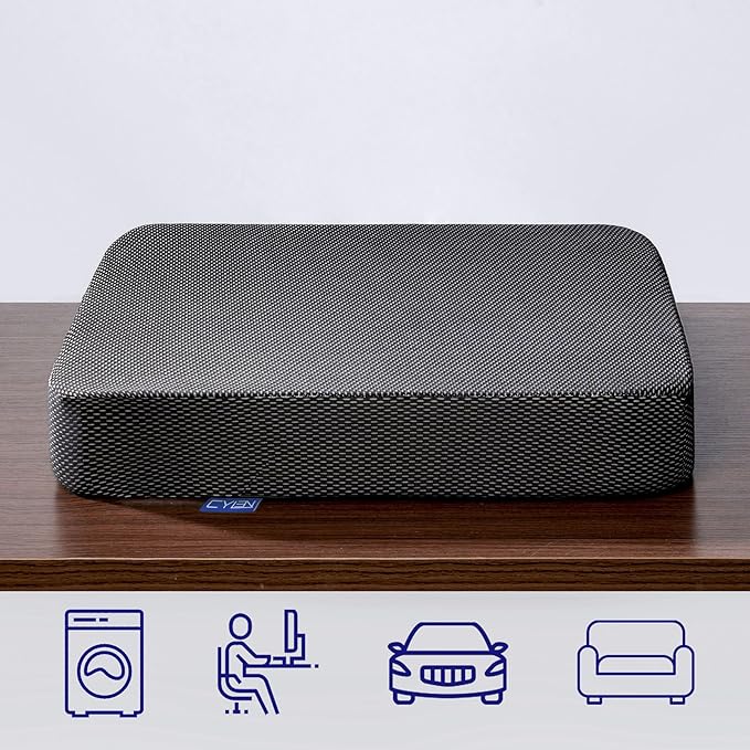 Ifoam Gel Infused Memory Foam Layer Wheelchair Cushion - Seat Cushion for Wheelchair-Office Chair, Kitchen Chair-Pressure Sore and Tailbone Pain Relief-High Dense Polyfoam Base (Black, 18×16×3 inch)
