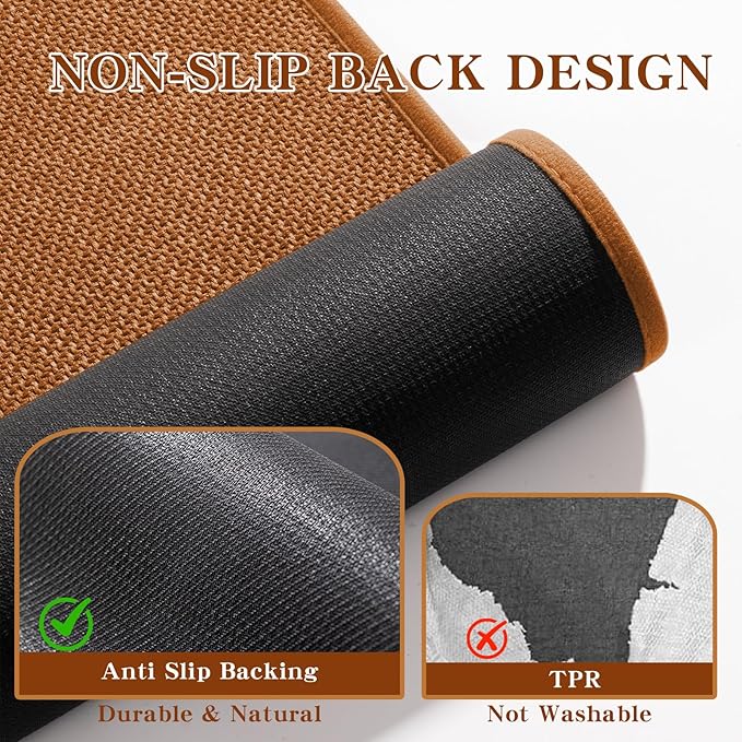 chakme Bathroom Rugs Mat 47x17, Ultra Thin Non Slip Bath Rug Runner Quick Dry Absorbent Bath Mat for Bathroom, (Orange, 47"x17")