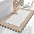 anllugs Bathroom Rugs 30" x 46", Non-Slip Extra Soft Absorbent Bath Rugs, Machine Washable Quick Dry Bath Mats for Bathroom Floor, Shower, Bathtub and Sink, Beige & White