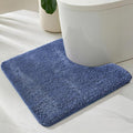TYUU Toilet Rug, Ultra Soft Toilet Rugs U Shaped Machine Washable Non Slip Absorbent Quick Dry Toilet Mat with Rubber Backing, Denim Blue 20" x 24" U Shape