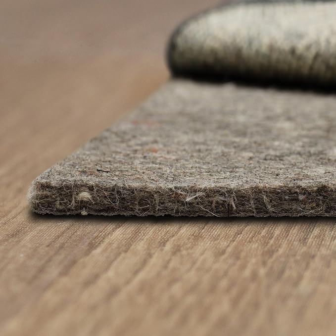 Mohawk Home Non Slip Rug Pad 6' Round - 3/8" Thick Felt + Latex Rubber Gripper - Dual Surface Cushion for Hardwood, Carpet, Tile Floors, Made in USA