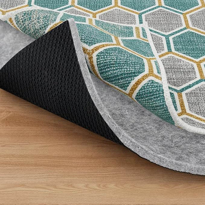 Non Slip Rug Pad 2x10 Feet, 4/25" Thick Felt Cushioned Rubber Rug Gripper Pad for Hardwood, Laminate, Stone, Tile, Wood, Vinyl Floors & Carpet, Anti Skid Under Area Rug Pads