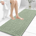 OLANLY Long Bathroom Rugs Runner 47x17, Thick Soft and Absorbent Chenille Bath Mat, Non-Slip, Machine Washable Quick Dry Bath Rugs for Tub Shower Floor, Home Decor Accessories, Sage Green