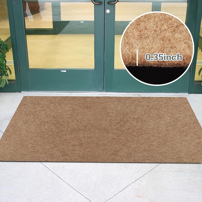 Custom Size Runner Rug 4 ft x 34 ft, 2-82ft Carpet Runners Hallway Entryway Kitchen Garage Laundry Room Area Rugs with Non-Slip Rubber Backing, Sand