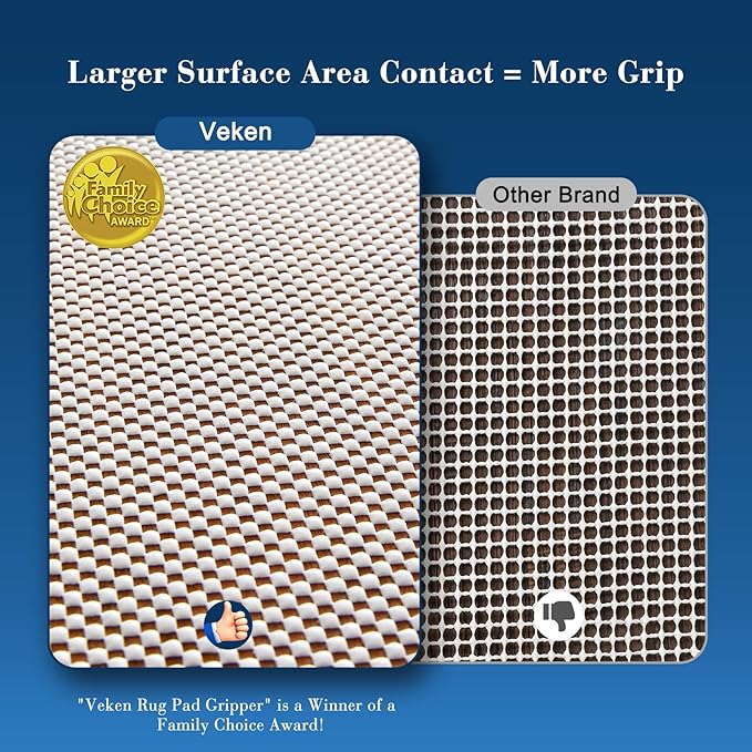 Veken Runner Rug Pad Gripper for Hardwood Floors, Non Slip 2.5x7 Ft Rug Pads for Area Rugs, Thick Rug Grippers for Tile Floors, Under Carpet Anti Skid Mat, Keep Your Rugs Safe and in Place