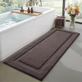 LUMI Extra Large Ultra Soft Bathroom Rugs Non Slip with Rubber Backing, Absorbent Washable Bath Mat Quick Dry, Upgraded Premium Microfiber Plush Carpet for Bathtub and Shower Floor, Brown, 24x60