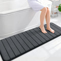 OLANLY Memory Foam Long Bathroom Rugs Runner 59x20, Super Soft Absorbent Bath Mat, Quick Dry, Machine Washable Shower Floor Rugs, Bathmat Carpet, Bathroom Home Decor Accessories, Dark Gray