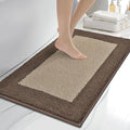 anllugs Bathroom Rugs 20" x 30", Non-Slip Extra Soft Absorbent Bath Rugs, Machine Washable Quick Dry Bath Mats for Bathroom Floor, Shower, Bathtub and Sink, Taupe & Dark Brown