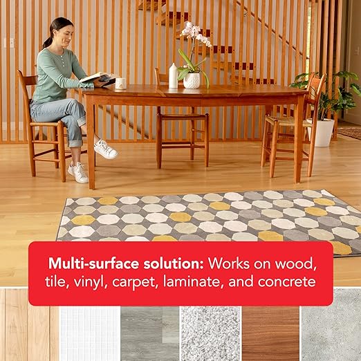 Rug Grip Rug Gripper Double Sided Non-Slip Residue Free Carpet Tape for Area Rugs and Runners - Works on All Floor Types Including Hardwood, Tile, Carpet and Vinyl (2.5in x 25ft)