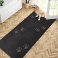 PURRUGS Dirt Trapping Door Mat 32" x 70", Non-Skid/Slip Machine Washable Microfiber Entrance Rug, Shoes Scraper, Dog Doormat, Super Absorbent Floor Mat for Muddy Wet Shoes and Paws, Charcoal