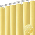 Dynamene Extra Long Shower Curtain - 84 Inch Long Waffle Weave Heavy Duty Fabric Bathroom Shower Curtain, Neutral Weighted Hotel Thick Bath Curtain Set with 12 Plastic Hooks,72x84, Yellow