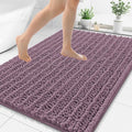 Smiry Bathroom Rugs Mat 48x32, Extra Soft Absorbent Chenille Bath Rugs, Non Slip Rubber Backing Machine Washable Quick Dry Bath Mats for Bathroom Floor, Tub, Shower, Home Decor Accessories, Deep Plum