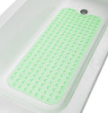 Extra-Long Non-Slip Bathtub & Shower Mat 39”x16” (Smooth/Non-Textured Tubs Only) Safe, Clean, Machine-Washable, Superior Grip&Drainage, Vinyl, Transparent Light Green