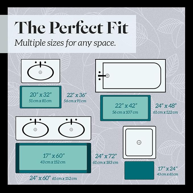 Memory Foam Bath Mat Non Slip Absorbent Super Cozy Velvet Bathroom Rug Carpet (60 inches X 24 inches, Teal)
