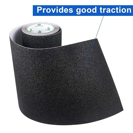 BOMEI PACK Grip Tape 15.7Inch x 16.5Ft - Black Heavy Duty Anti Slip Tape for Stairs Outdoor/Indoor Waterproof Safety Non Skid Roll for Stair Steps Traction Tread Grips Adhesive Non Slip Strips