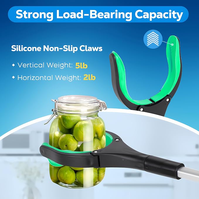 Grabber Reacher Tool - 43” Extra Long Foldable Gripper and Reaching Tool - Heavy Duty Pick Up Stick Grabbers for Seniors, Trash, Surgery Recovery Must Haves Gifts (Green-43in)