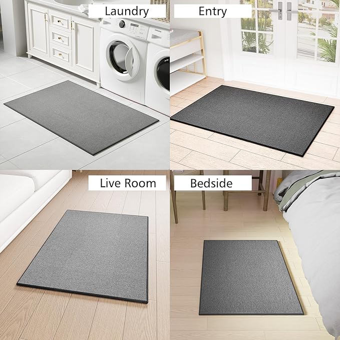 SUMLANS Kitchen Mat 1 PCS, Cushioned Non Slip Rugs for Kitchen Floor, Absorbent Runner Comfort Standing Mats Washable for Kitchen, Office, Home (Black, 24"x36")
