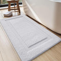 LUMI Ultra Soft Bathroom Rugs Non Slip with Rubber Backing, Absorbent Washable Bath Mat Quick Dry, Upgraded Premium Microfiber Plush Carpet for Bathtub and Shower Floor, White, 24x43