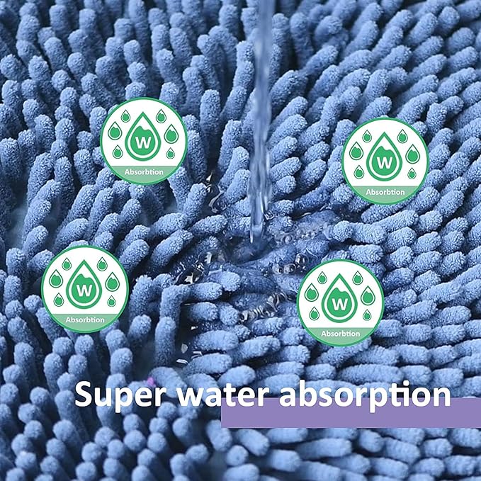Bathroom Rugs Bath Mats for Batroom Chenillen Bath Rug Set 3 Piece Non-Slip Bath Mats, Absorbent Shaggy Rugs, Machine Wash, Perfect Plush Bathroom Mats, Bathroom Carpets Set Sky Blue