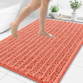 Smiry Bathroom Rugs Mat 48x32, Extra Soft Absorbent Chenille Bath Rugs, Non Slip Rubber Backing Machine Washable Quick Dry Bath Mats for Bathroom Floor, Tub, Shower, Home Decor Accessories, Coral