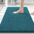 Smiry Luxury Chenille Bathroom Rugs 30x20, Extra Soft and Absorbent Shaggy Bath Mat, Machine Washable, Non-Slip Plush Carpet Runner for Tub, Shower, and Floor, Home Decor Accessories, Lake Blue