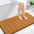 OLANLY Memory Foam Bath Mat 44x24, Super Soft Absorbent Bathroom Rugs, Quick Dry, Machine Washable Shower Floor Rugs, Bathmat Carpet, Bathroom Home Decor Accessories, Ochre