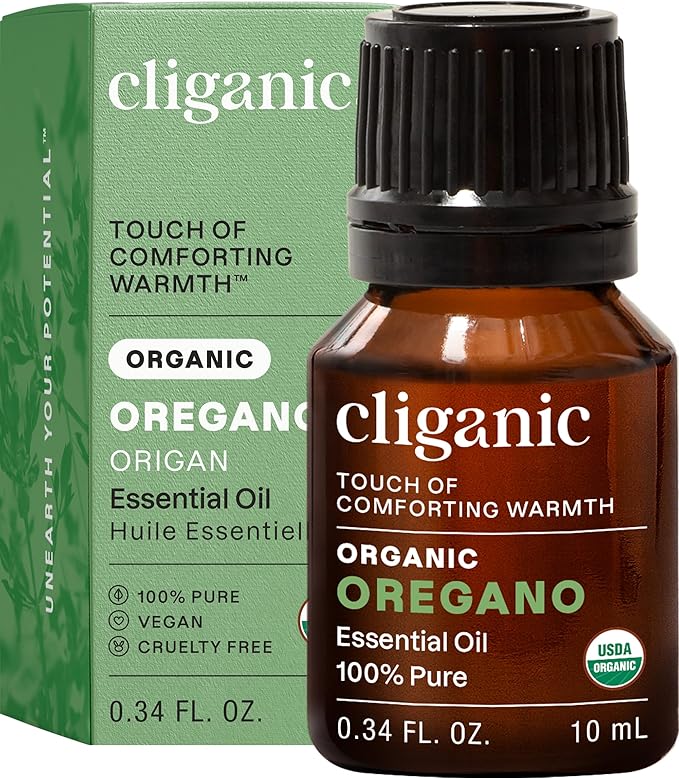 Cliganic Organic Oregano Essential Oil, 100% Pure Natural for Aromatherapy | Non-GMO Verified