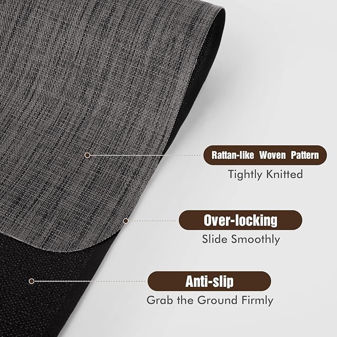 Blvornl Office Chair Mat for Hardwood Floor, 35.4"x 55" Desk Chair Mat for Hard Wood and Tile Floor, Large Anti-Slip Hard Floor Protector Rolling Chair Pad, PVC Desk Rug, Black