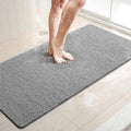 LuxStep Shower Mat Bathtub Mat,40x16 inch, Non-Slip Bath Mat with Drain, Quick Drying PVC Loofah Bathmat for Tub,Shower,Bathroom,Grey
