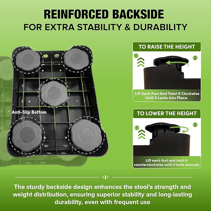 Small Step Stools for Adults - Noctilucent Small Mobility Aid for Seniors - Portable Heavy Duty Plastic Stepping Platform & Bed Steps for High Beds for Adults - Assist Device Kitchen Bathroom Toilet