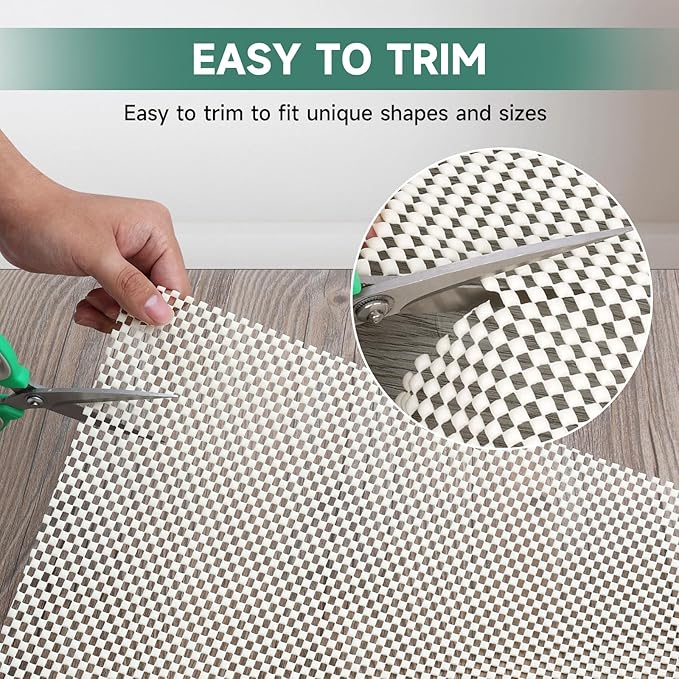 BALEINE Non Slip Rug Pad Rug Gripper for Hardwood Floors, Extra Thick Non Slip Mat Under Carpet (8'x10')